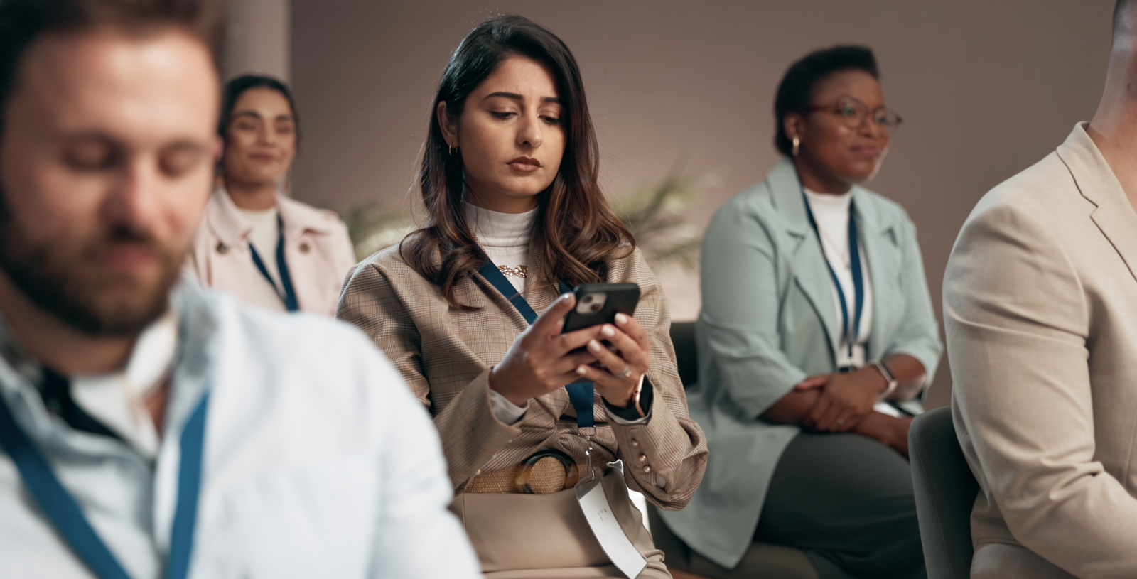 Attendees engaging with the Jybe app